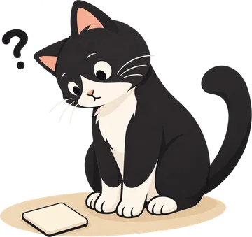 A curious cat beside a blank tile